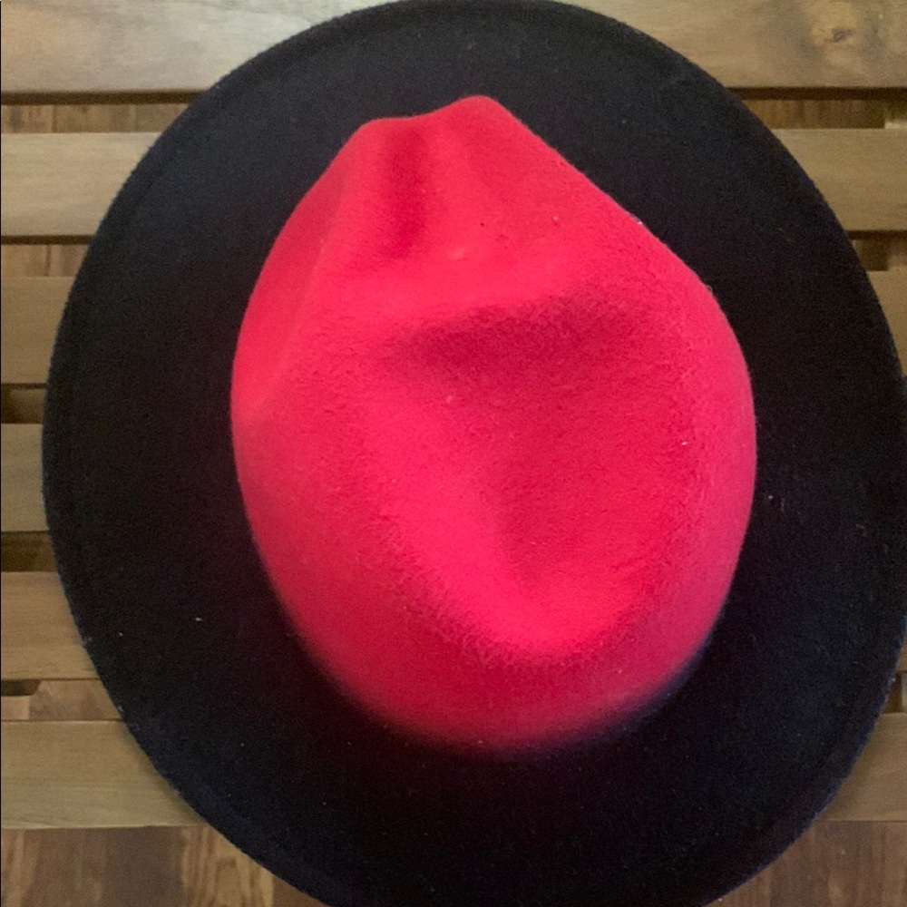 Red and Black Fedora Hat